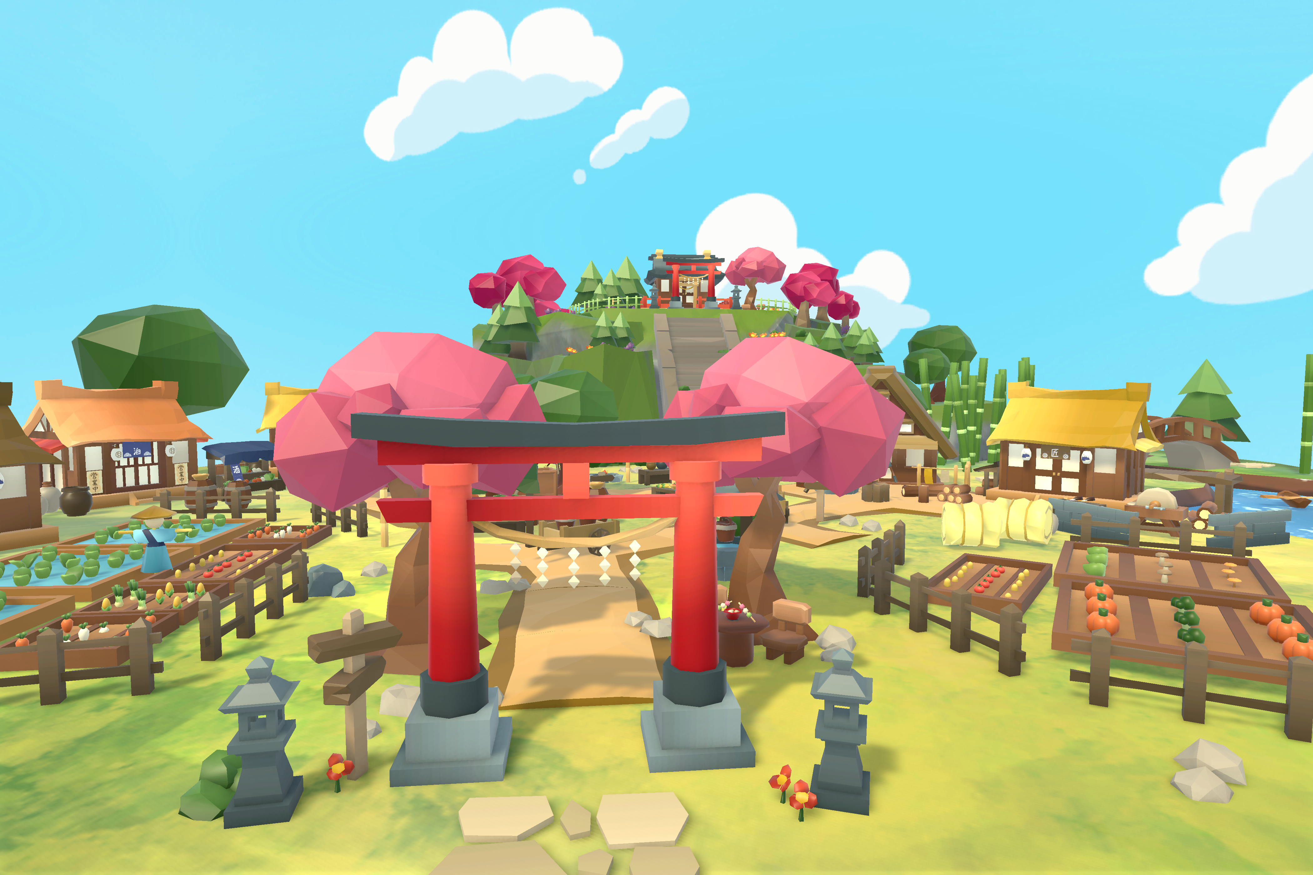 Japanese Rural Village low-poly asset pack